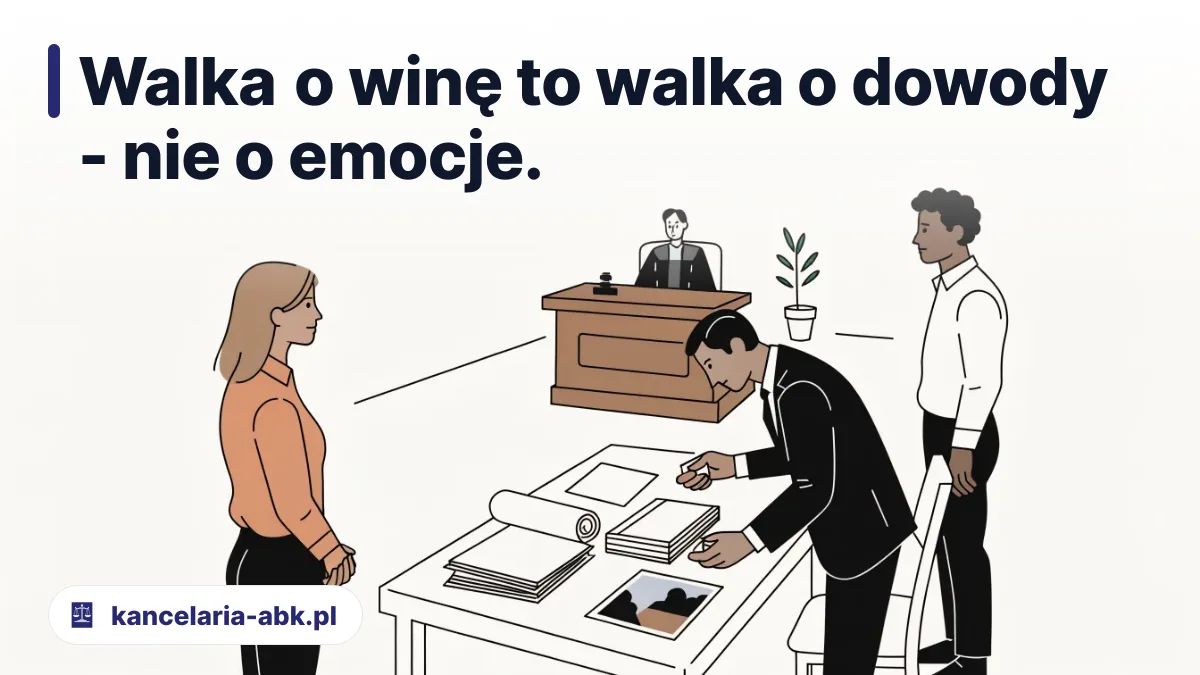 Walka o winę to walka o dowody - nie o emocje.